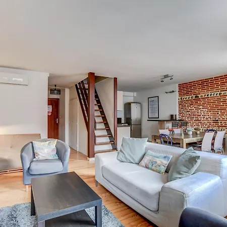 Duplex - Pont-neuf, Dome De La Grave, 2 Bdrs 85m2, Ac, Free Private Car Park 200m Away - T3 85m2 Avec Clim, Parking Couvert Gratuit A 200m * トゥールーズ