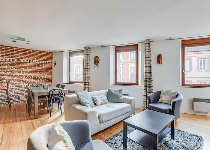 Duplex - Pont-neuf, Dome De La Grave, 2 Bdrs 85m2, Ac, Free Private Car Park 200m Away - T3 85m2 Avec Clim, Parking Couvert Gratuit A 200m トゥールーズ